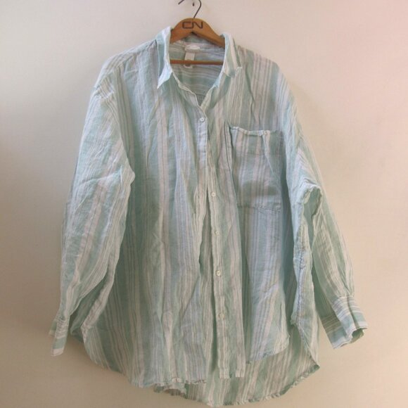 Lemlem x H&M Pure Linen Stripe Beach Coverup or Shirt - Picture 5 of 9